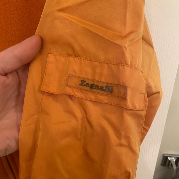 SOLD  Orange Zegna Sport Fleece Zip Sweater - Picture 10 of 10